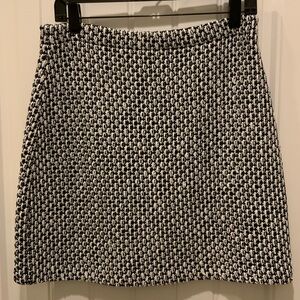 St. John Navy and White Mini A-Line Skirt